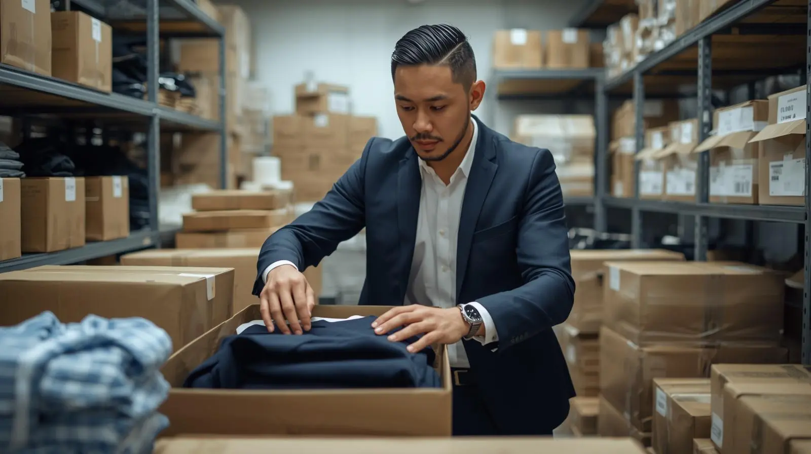 packing barang fashion pelaku usaha fashion di Bekasi mengirim 100 kg pakaian ke Makassar