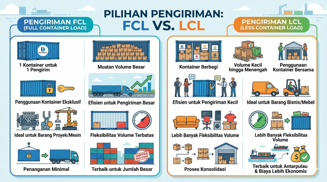 FCL dan LCL dalam Cargo Laut