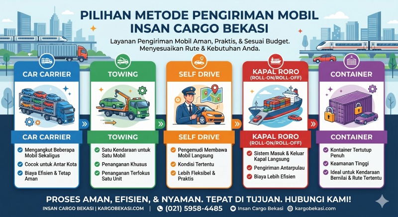 Pilihan Metode Pengiriman Mobil di Insan Cargo Bekasi